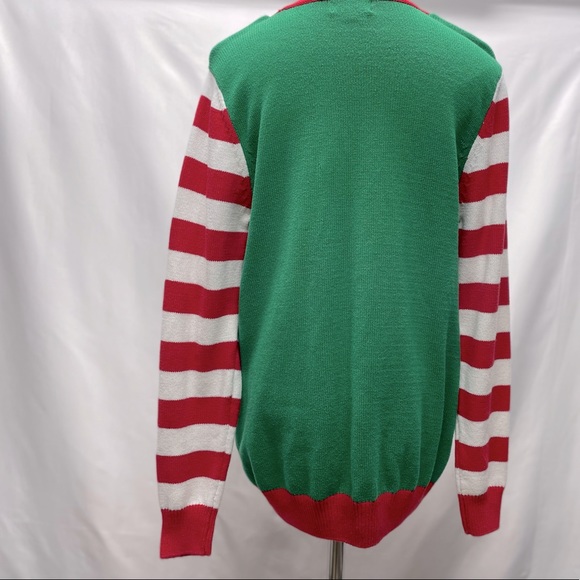 To Be Jolly Mrs. Elf Women’s Crewneck Christmas Sweater Sz Large - Picture 5 of 8